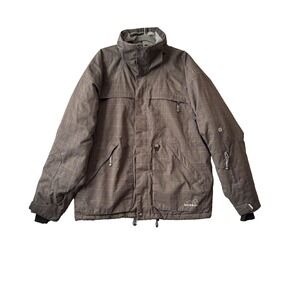 Morrow Snowboard Jacket M Gray Plaid Ski Snow Overcoat Warm Waterproof Winter